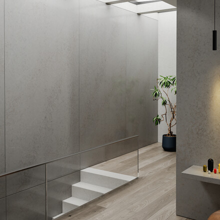 Designový obklad stěny z umělého kamene Technistone Badal Grey v šedém odstínu