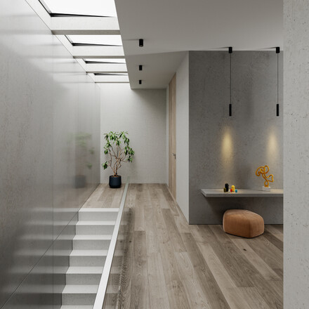 Šedý obklad stěny z umělého kamene Technistone Badal Grey