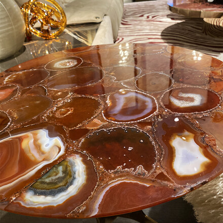 Červená kamenná deska stolu polodrahokamu achát