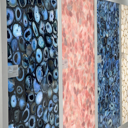 Prosvícené polodrahokamové desky achátu