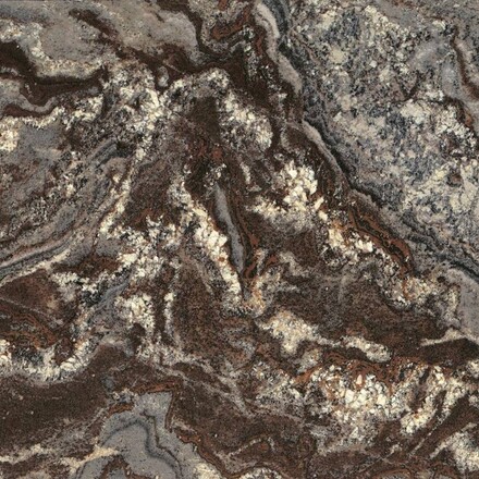 Hnědá kamenná deska žuly Amarone s pestrou žlutou kresbou a zrnitou strukturou