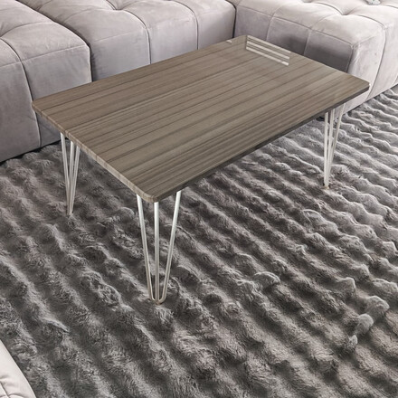 Konferenční stolek s kamennou deskou ze žuly Grey Veneer v šedé barvě